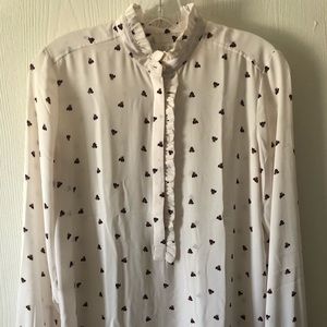 Ruffle detailed flower blouse